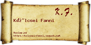 Kölcsei Fanni névjegykártya
