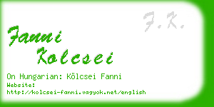 fanni kolcsei business card